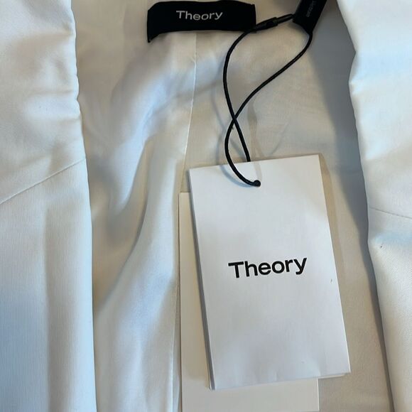 Theory Twill Button Front Vest with Lightly Padded Shoulders M/L NWT $445 - Picture 6 of 7